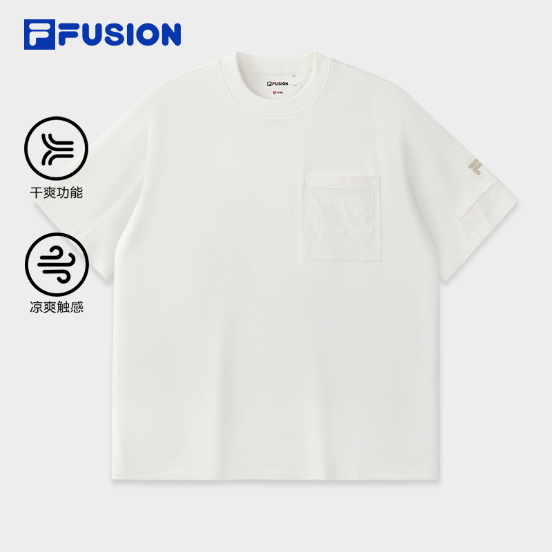 FILA FUSION INLINE FUSION X WORKWEAR WAVE BEAT Men Short Sleeves T-Shirt (Beige / White)