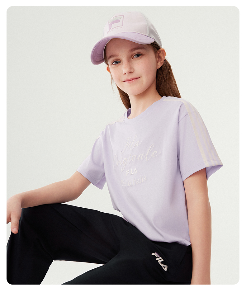 (130 - 165cm) FILA KIDS ORIGINALE Girl's Short Sleeve T-Shirt