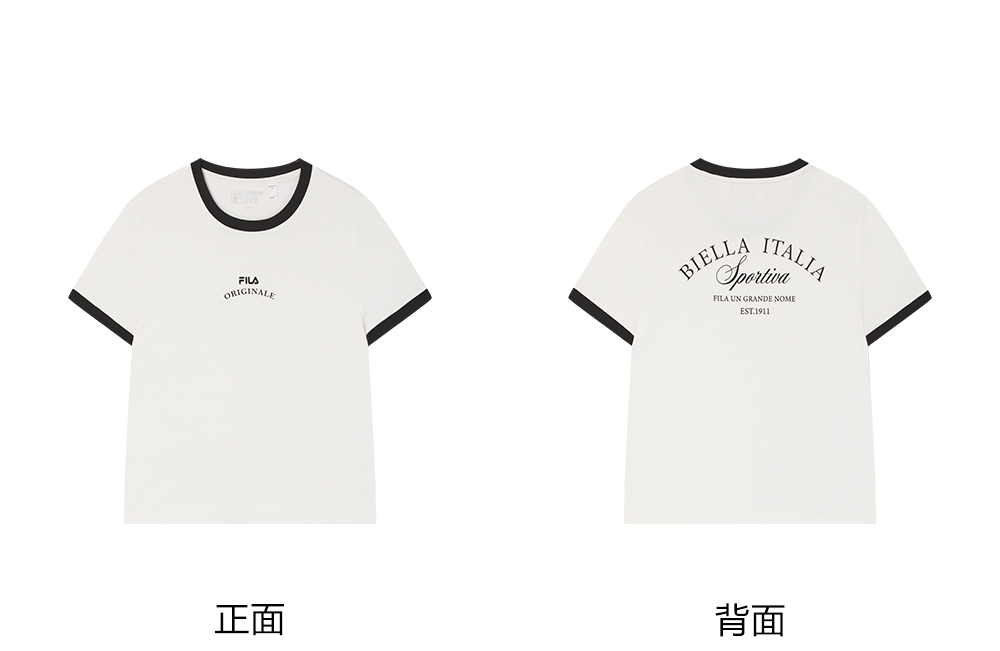 FILA CORE LIFESTYLE ORIGINALE DREAMS ON THE COURT Women Short Sleeves T-Shirt (Black / Pink / White)