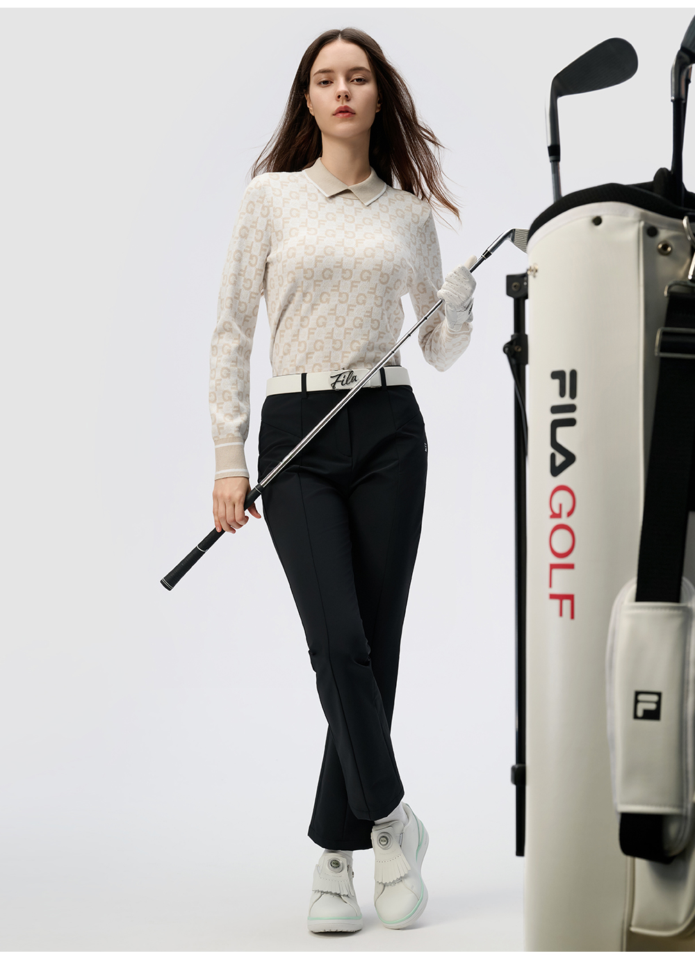 FILA CORE ATHLETICS GOLF X VERSAILLES COLLECTION Women Knit Sweater (Full Print)