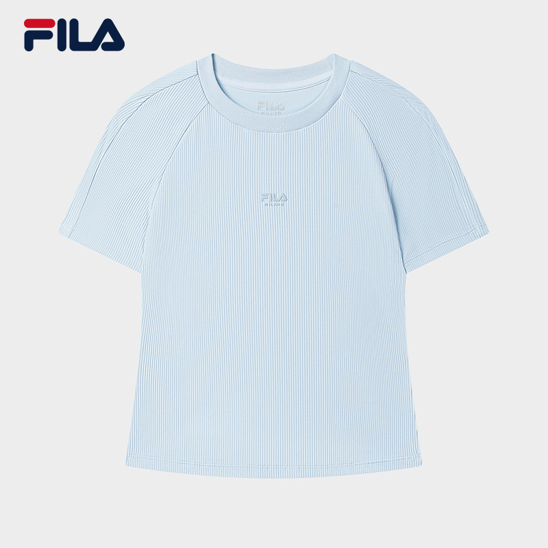 FILA CORE LIFESTYLE MILANO ART OF BRERA Women Short Sleeve T-shirt (Light Blue / White)