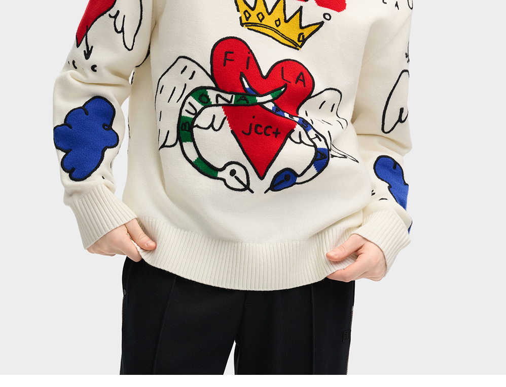 FILA CORE LIFESTYLE ORIGINALE FILA SOPHEY Women Knit Sweater (White)
