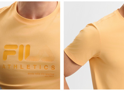 FILA CORE ATHLETICS FITNESS MEN ARTE ELEGANTE Men Short Sleeves T-Shirt (Orange / White)