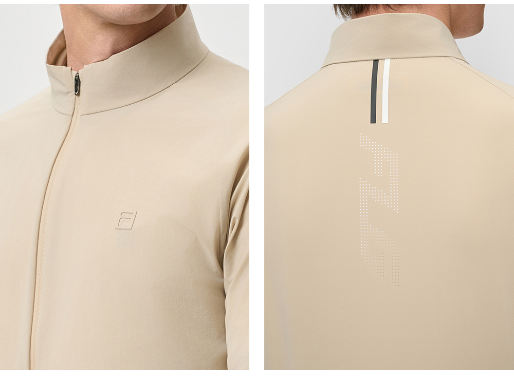 FILA CORE ATHLETICS GOLF STATELY FLORAL Men Woven Jacket (Black / Light Khaki)