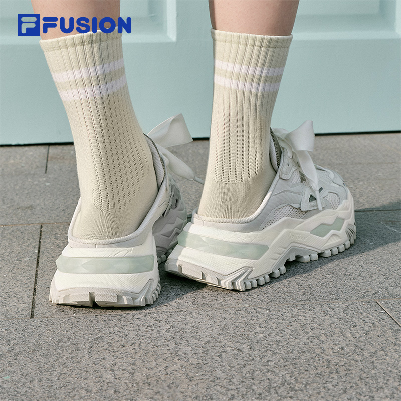 [ TOP PICK! ]FILA FUSION BIANCO MULES Women Platform Shoes/Sneakers (Pink/ Green / Purple) [ Slip-ons | 4.5cm ]