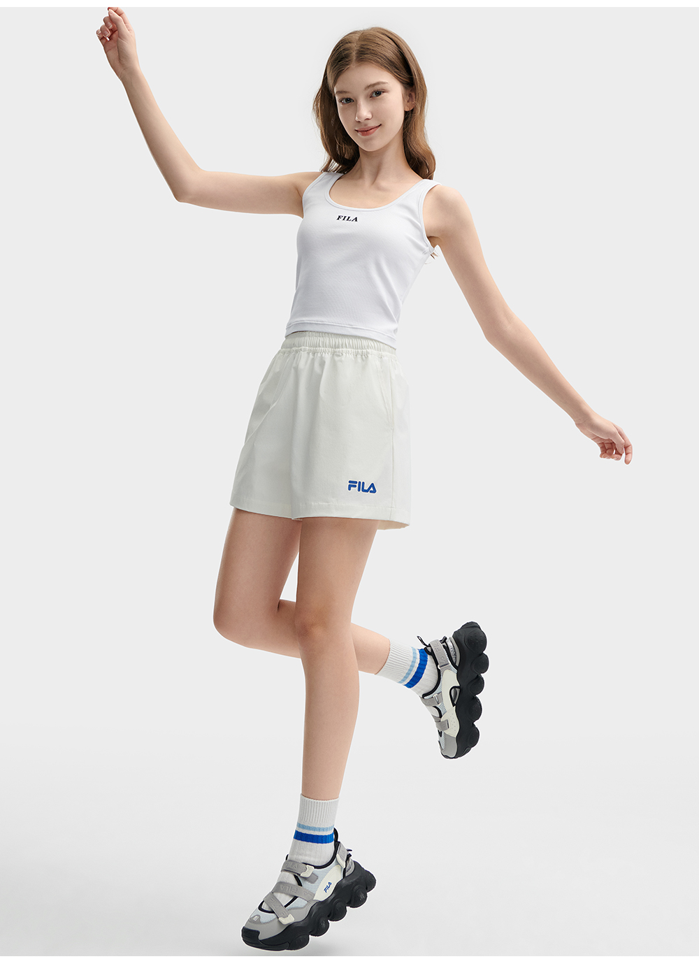 FILA CORE WHITE LINE Women's Woven Shorts (White / Green)