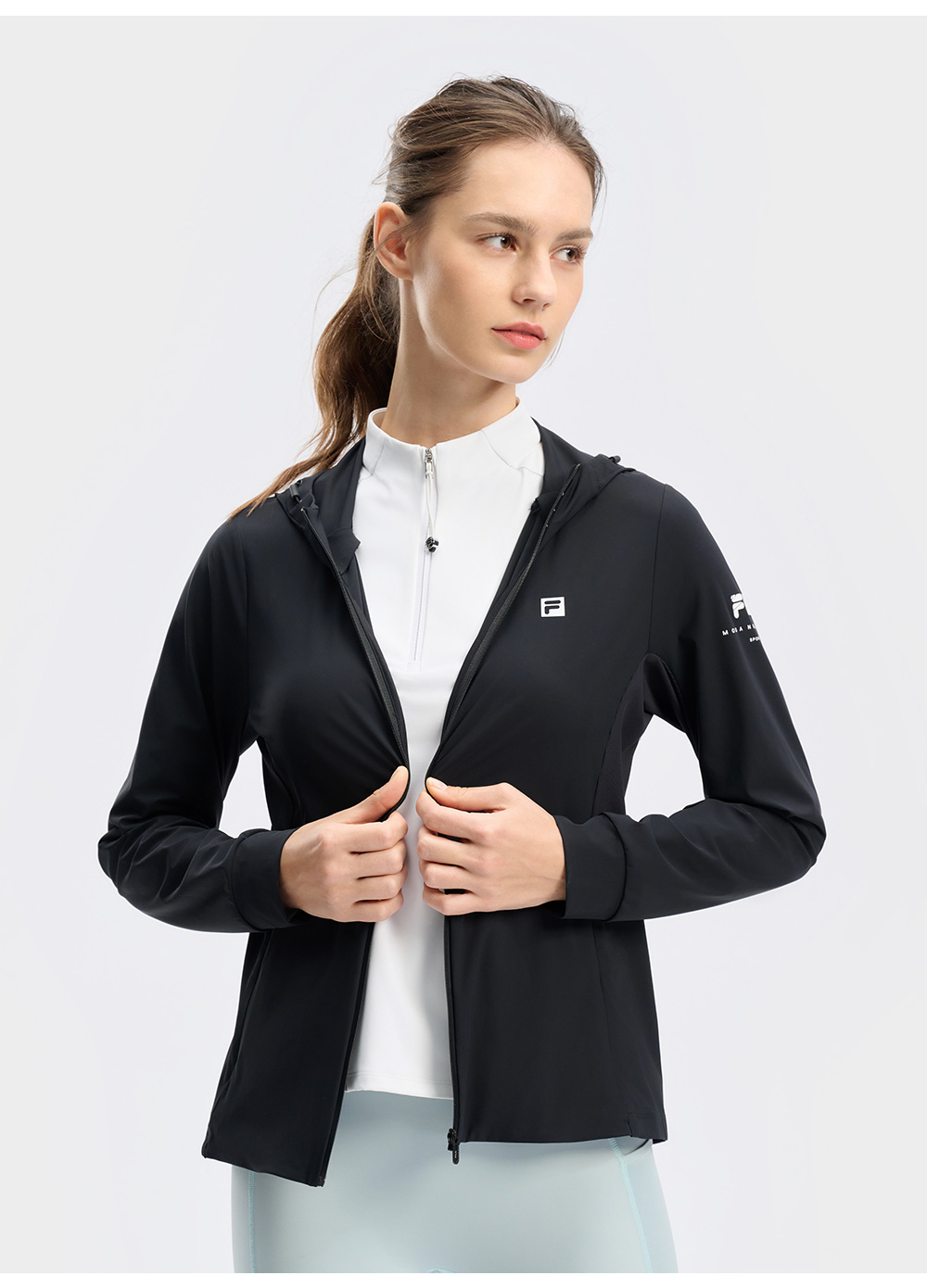 FILA CORE ATHLETICS BLACK Women Knit Top (Black / Pink)
