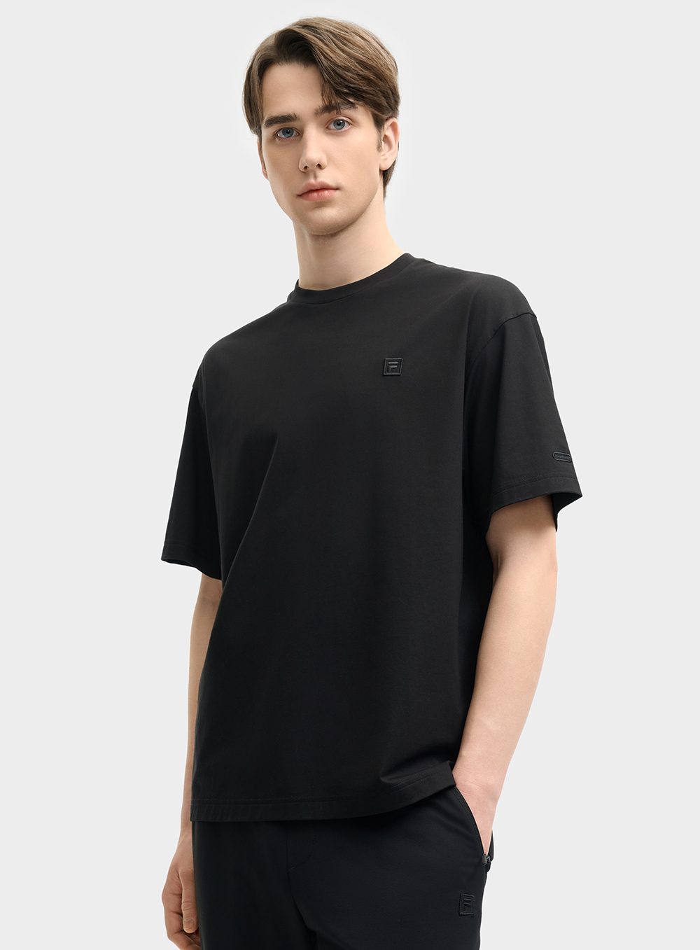 FILA CORE LIFESTYLE MILANO LUXURY CAFFE / FLAT WHITE Men Short Sleeves T-Shirt (Black / White)