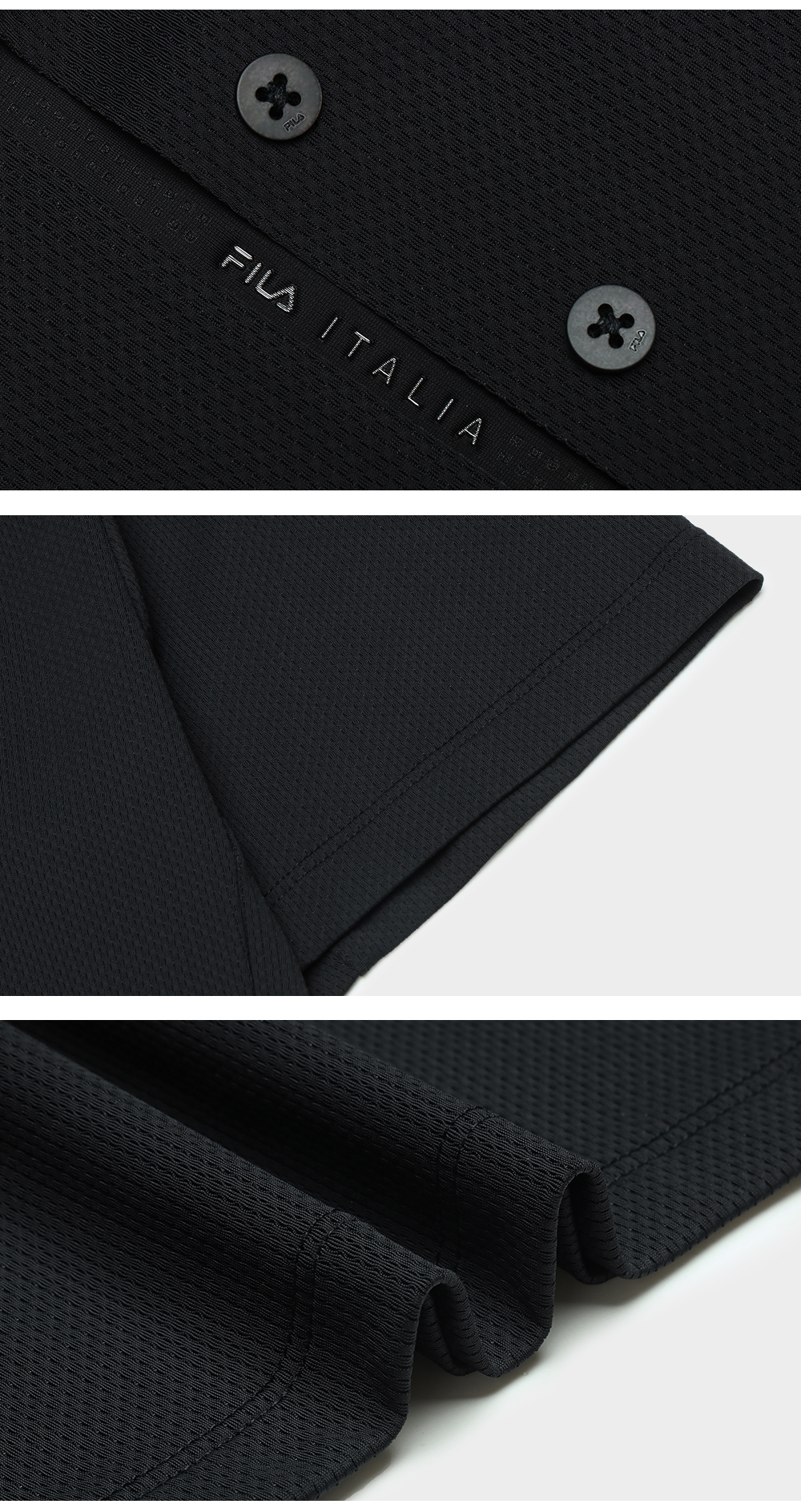 FILA CORE LIFESTYLE BLUE Men Short Sleeve Polo (Black / Blue)