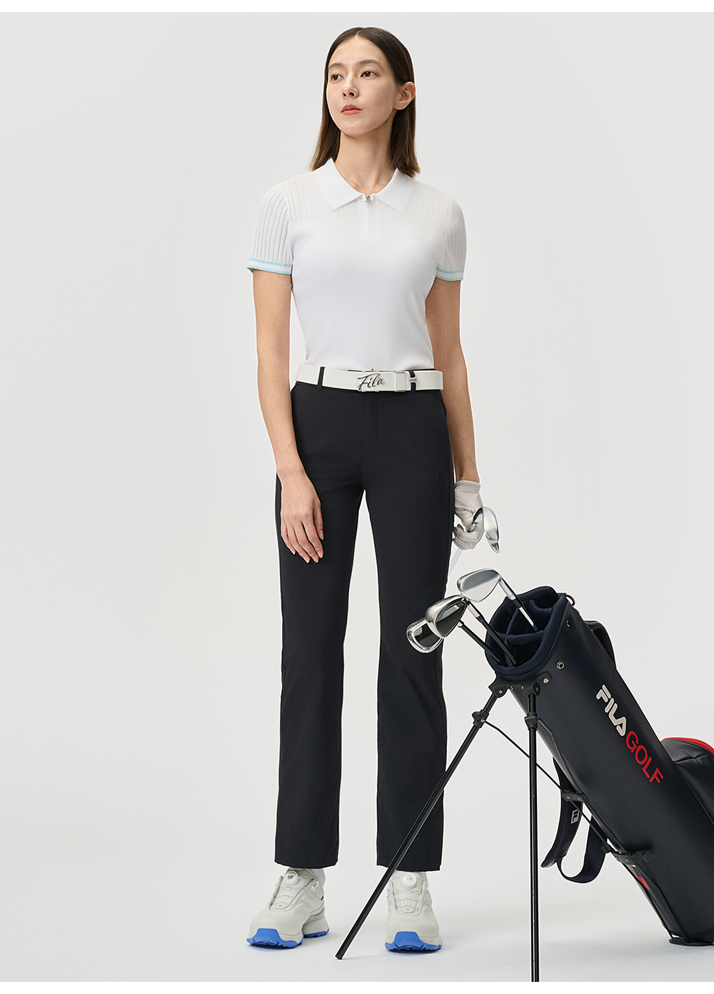 FILA CORE ATHLETICS GOLF Women Knit Sweater (Black / White)