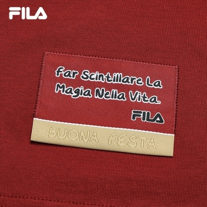 FILA CORE Men CNY Knitted Short Sleeve Top PINK
