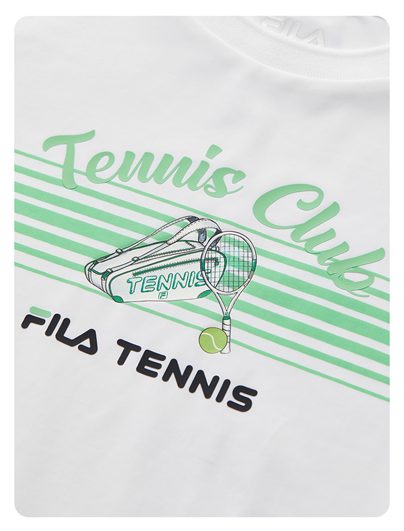 (105 - 130cm) FILA KIDS TENNIS Boy's Short Sleeve T-Shirt in White