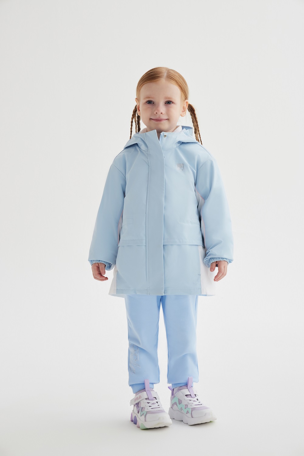 FILA KIDS WHITE LINE Girl's Woven 2-piece Set in Light Blue