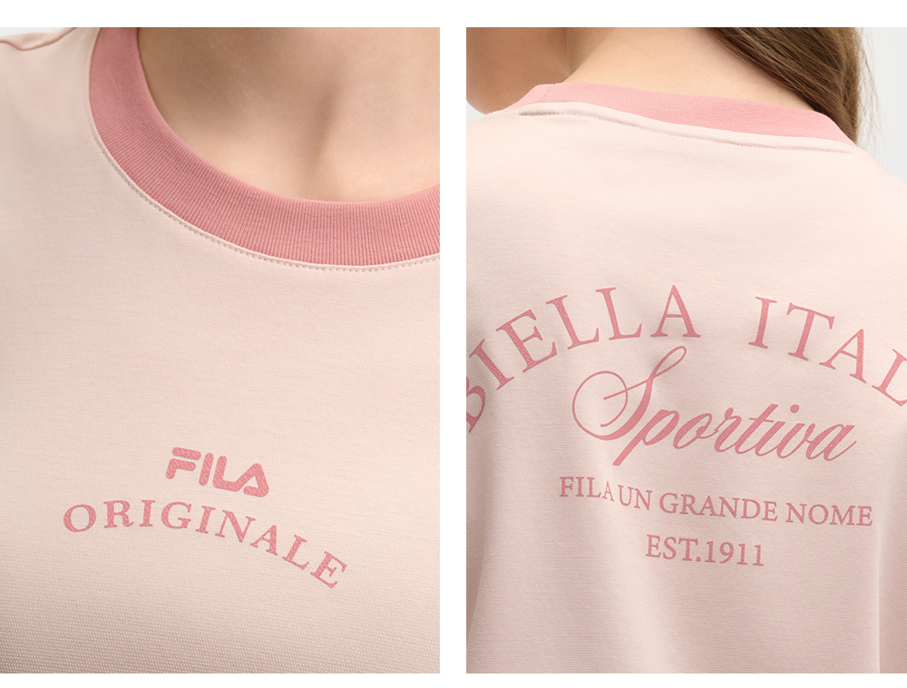 FILA CORE LIFESTYLE ORIGINALE DREAMS ON THE COURT Women Short Sleeves T-Shirt (Black / Pink / White)