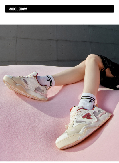 [V-Day Edition] FILA FUSION KICK II Women & Men Skate Shoes (Valentine's Couple Sneakers - Black and White )