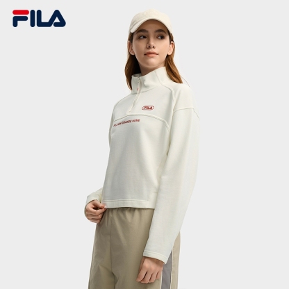 FILA CORE LIFESTYLE FILA ORIGINALE Women Long Sleeve Top (Ash/white)