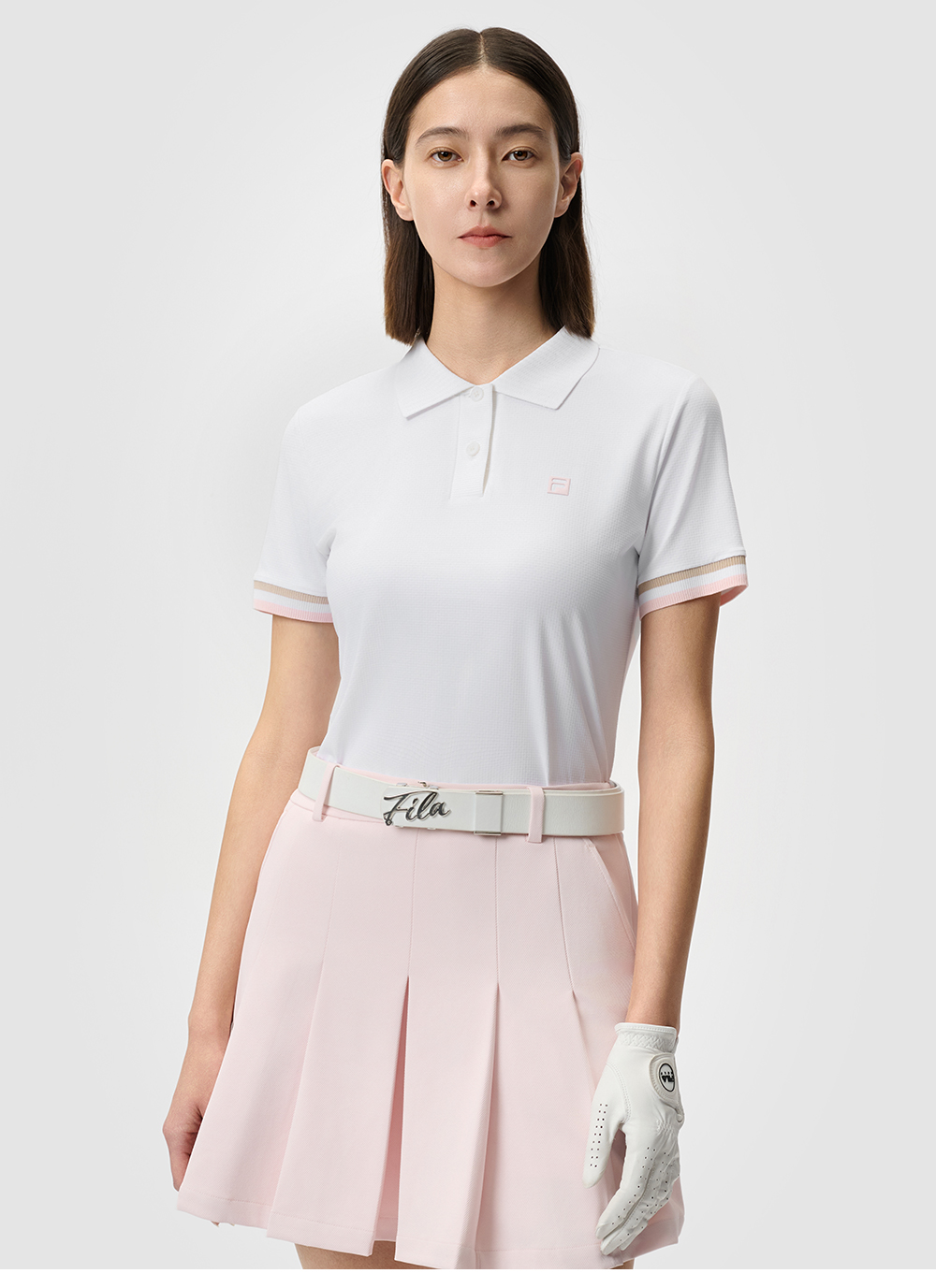 FILA CORE ATHLETICS GOLF STATELY FLORAL Women Polo T-shirt (Black / White)