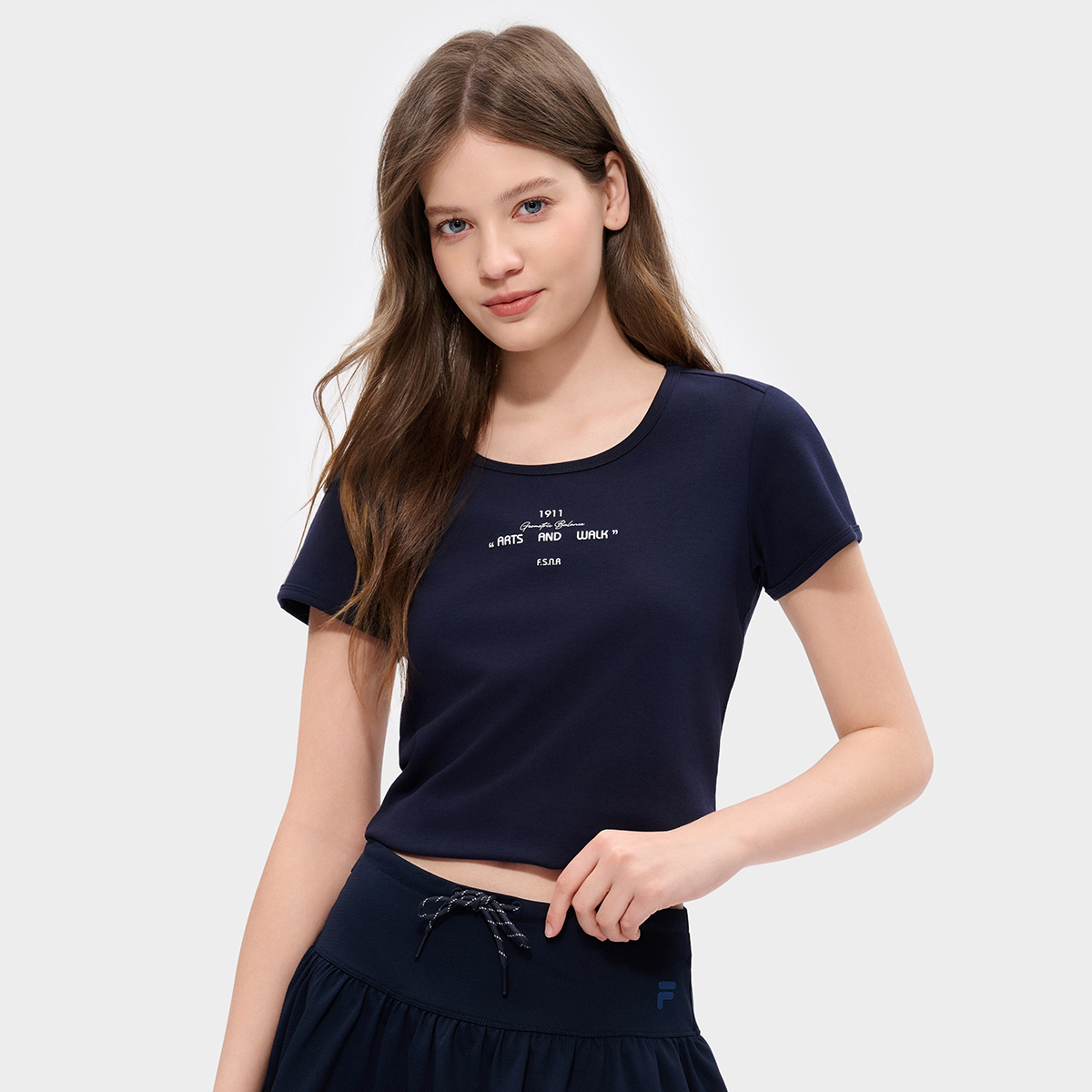FILA WOMEN'S FUSIONEER Knitted Short Sleeve Top