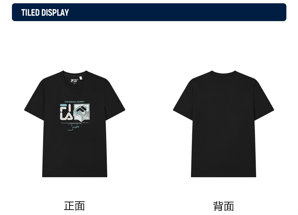 FILA CORE LIFESTYLE HERITAGE MYSTERIOUS JOURNEY Men Short Sleeve T-shirt (Black / White)