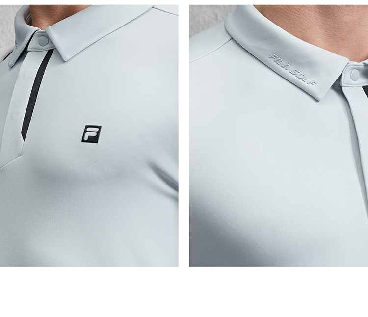 FILA CORE GOLF Men Sunscreen Sunscreen Long Sleeve Polo(Light Blue)