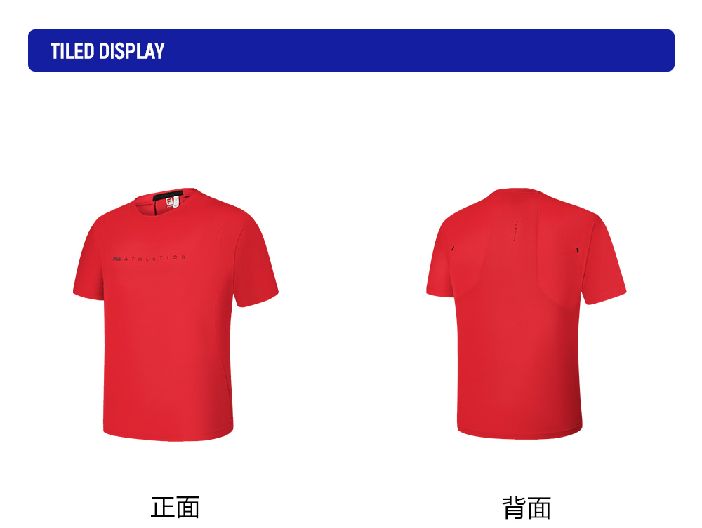 FILA CORE ATHLETICS BLACK Men Short Sleeve T-shirt (Red / White)