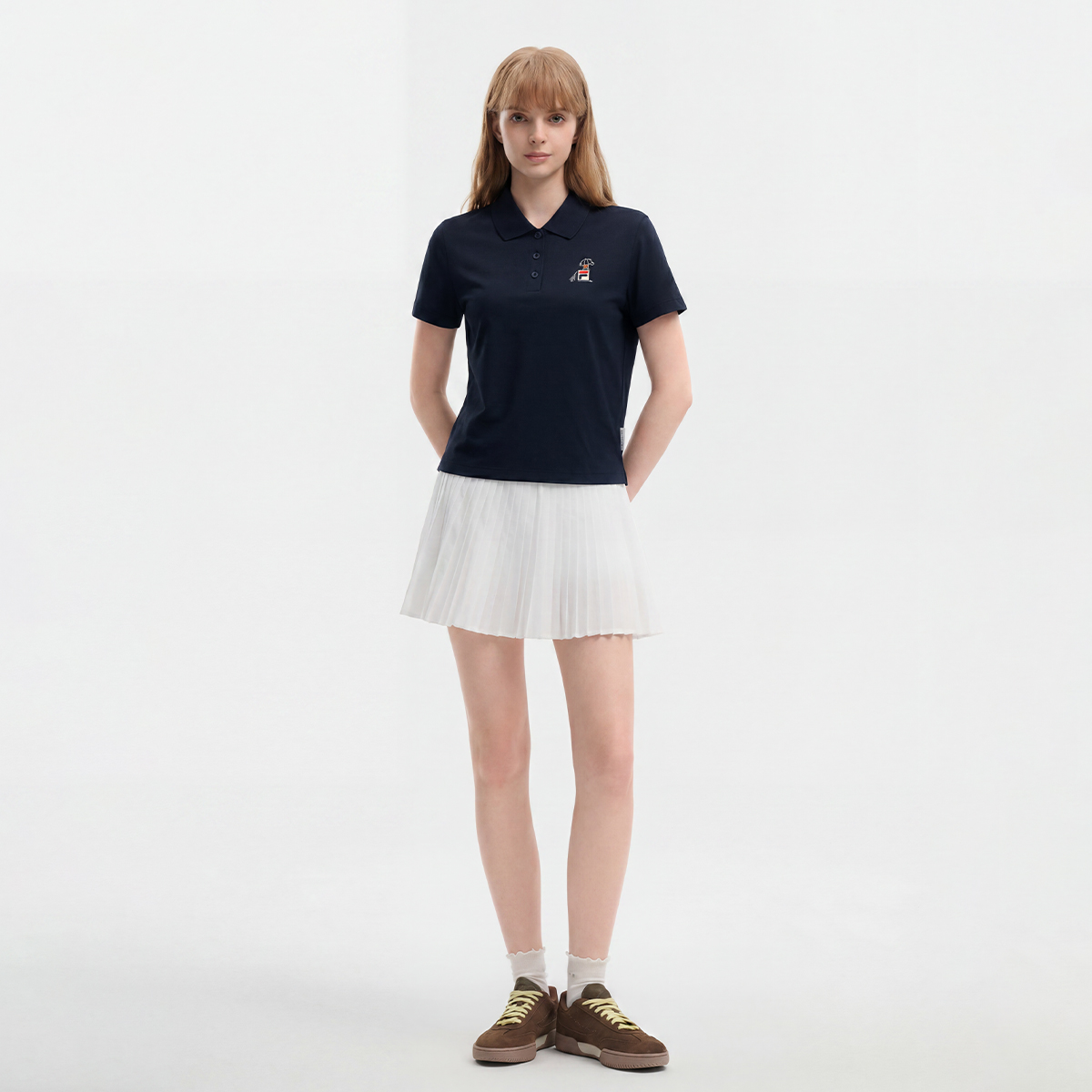 [Sun Qian's Pick] FILA Women's Knit Short Sleeve Polo