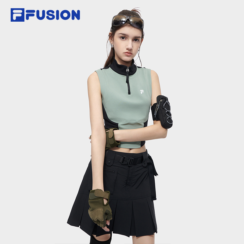 FILA FUSION INLINE URBAN TECH Women Cotton Vest in Green