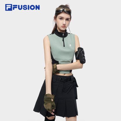 FILA FUSION INLINE URBAN TECH Women Cotton Vest in Green