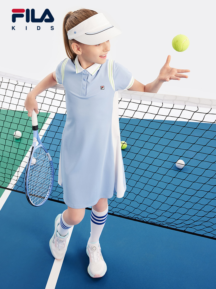 FILA KIDS TENNIS Girl's Dress with Inner Shorts in Light Blue
