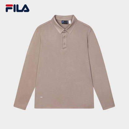 FILA CORE LIFESTYLE BLUE QUADRILATERO AESTHETICS Men Long Sleeve Polo (Black / Brown)
