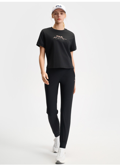 FILA CORE ATHLETICS FILA-FIT ARTE ELEGANTE Women Short Sleeves T-Shirt (Black / White)