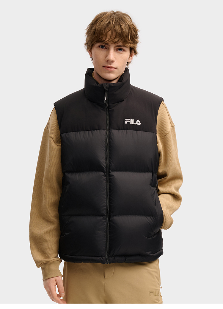 FILA CORE FILA ORIGINALE Men Down Jacket Vest（Black)