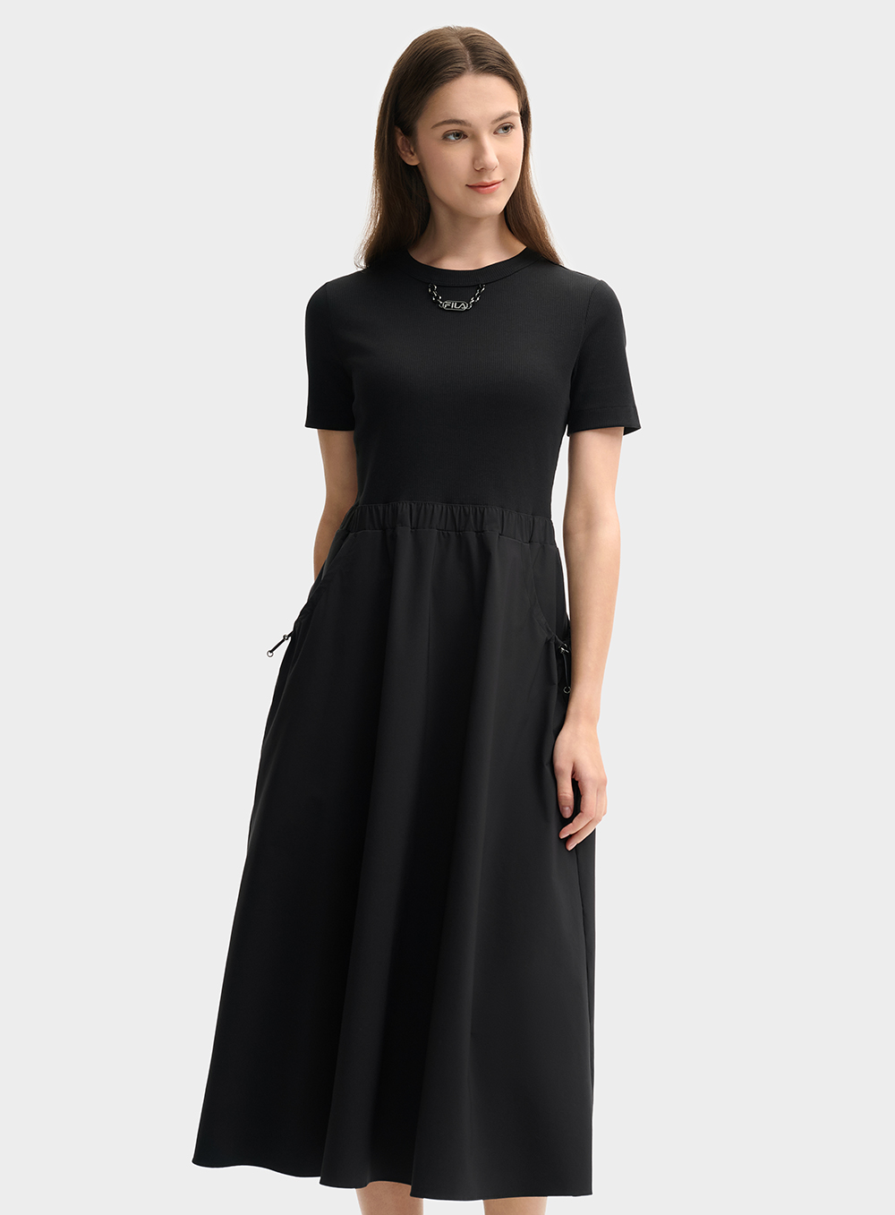 FILA CORE LIFESTYLE MILANO ENJOY A CUP OF JOE Women Dress (Black)