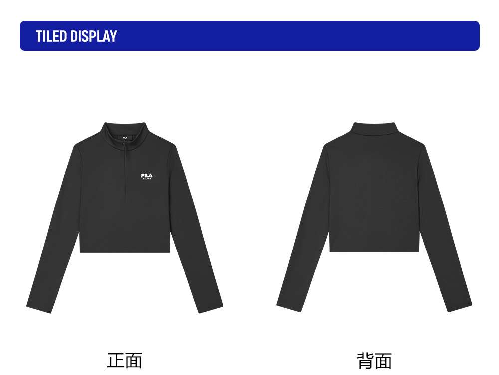 FILA CORE LIFESTYLE MILANO Women Long Sleeve Crop Top (Black)