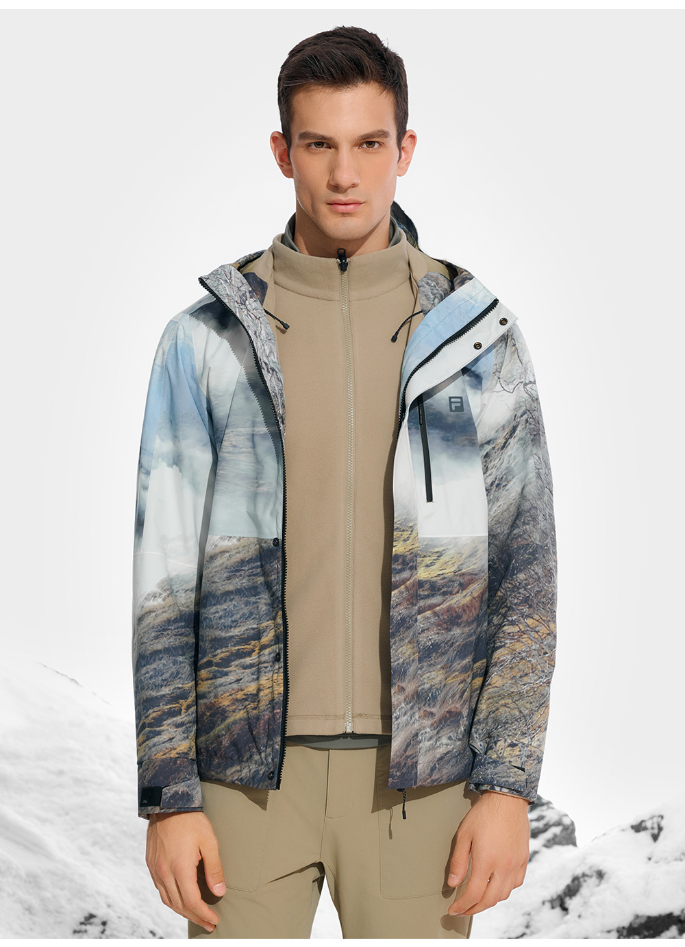 FILA CORE ATHLETICS EXPLORE X BBC EARTH PATHWAYS OF WONDER Men 2-piece Top (Full Print)