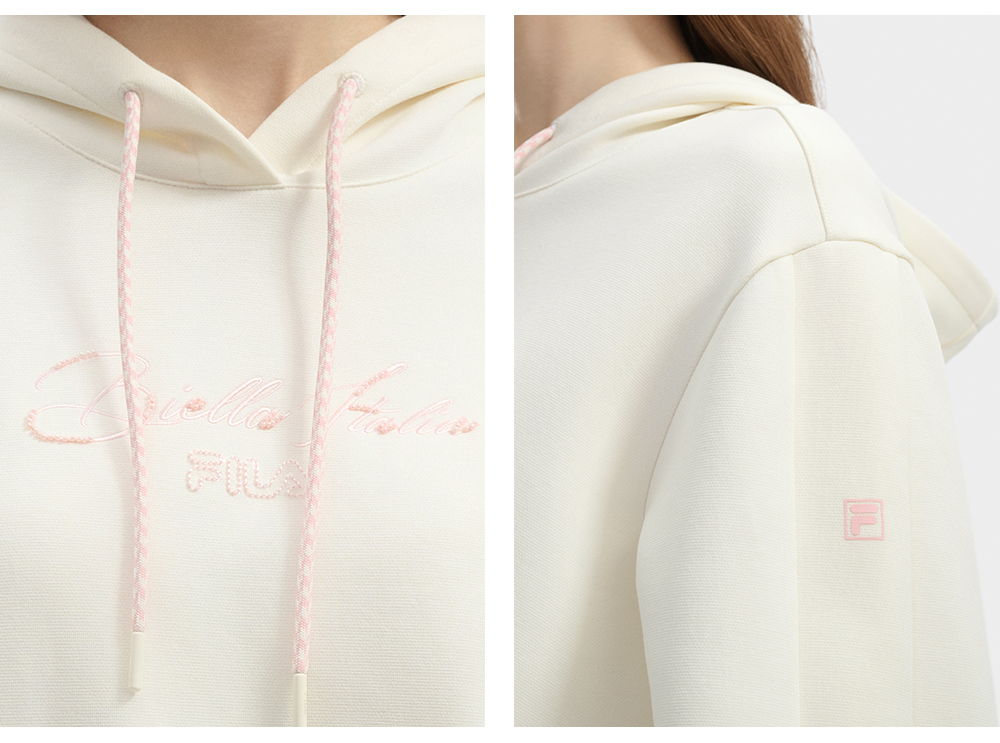 FILA CORE LIFESTYLE WHITE ORTISEI Women Hoodie (Ash)