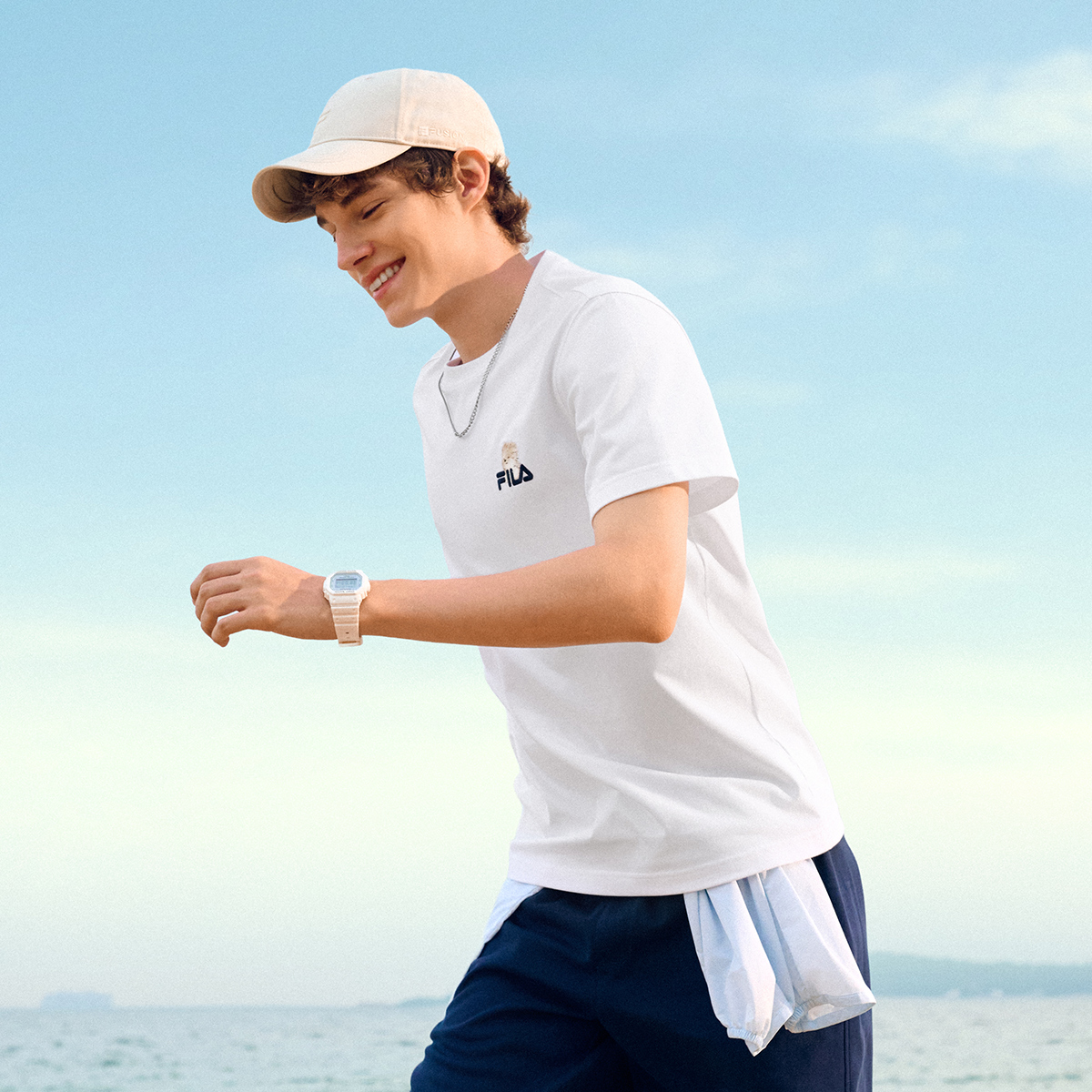 FILA FUSION CROSS OVER Unisex Knitted Short Sleeve Top