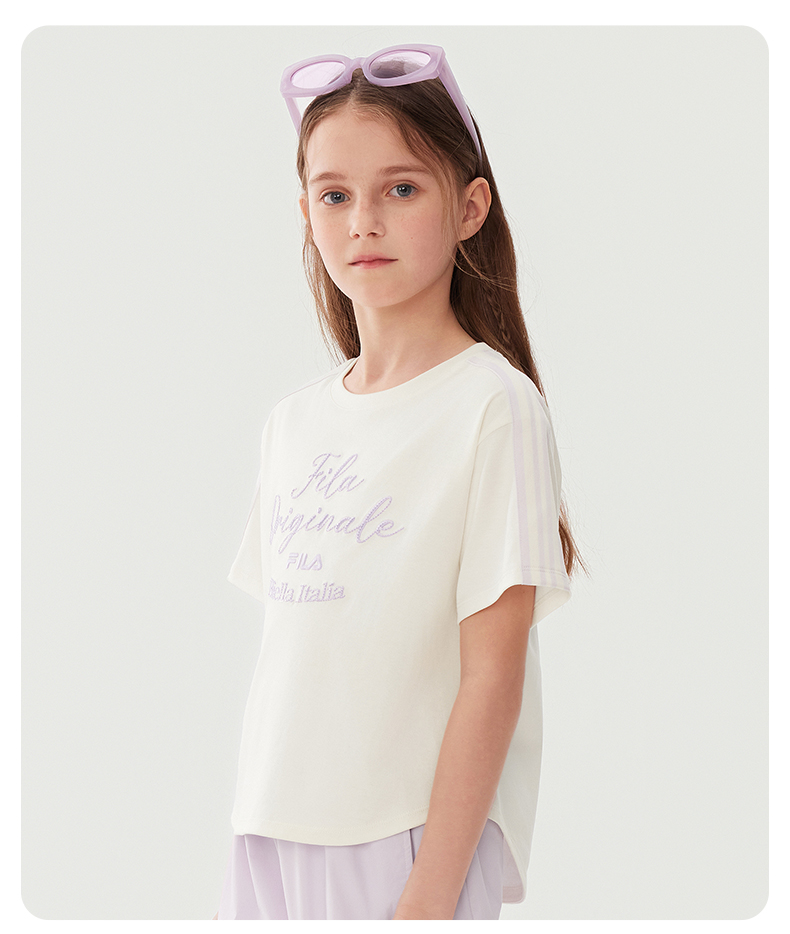 (130 - 165cm) FILA KIDS ORIGINALE Girl's Short Sleeve T-Shirt