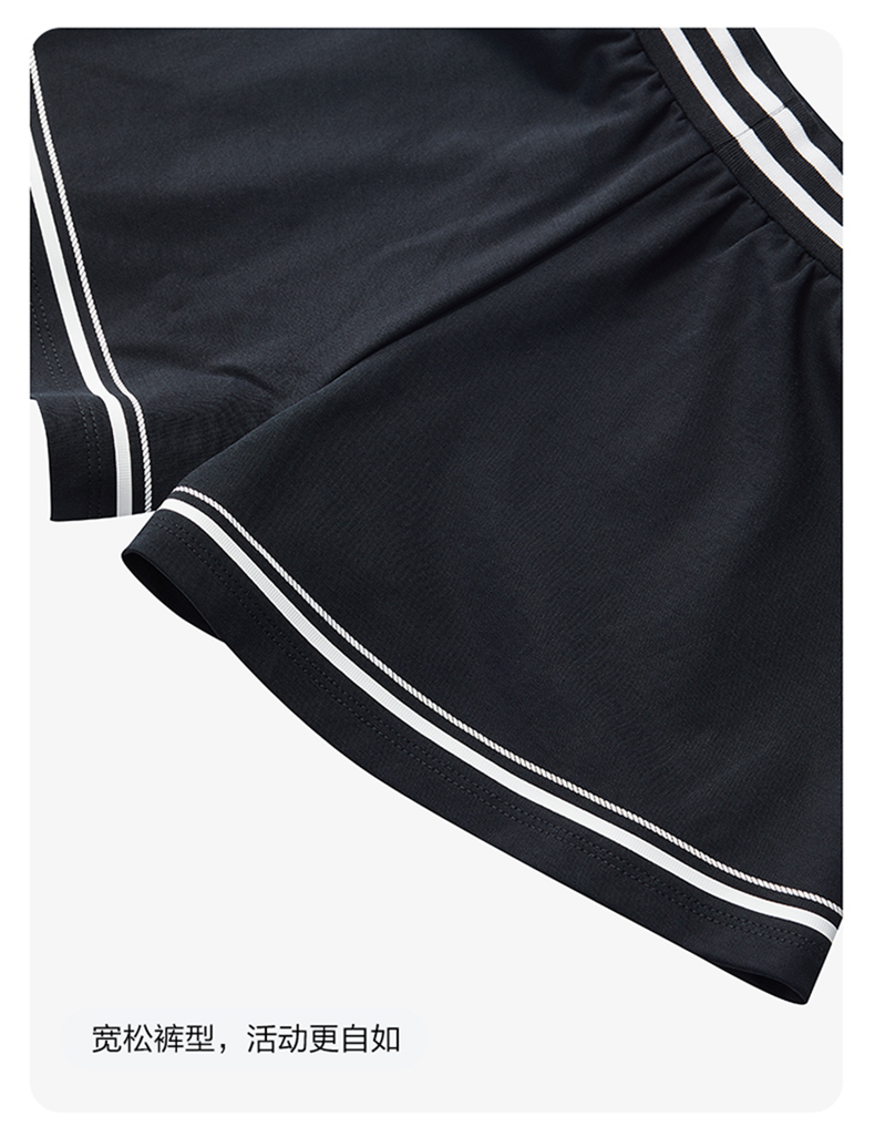 (105 - 130cm) FILA KIDS WHITE LINE Girl's Knit Shorts in Navy