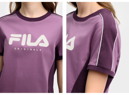FILA CORE LIFESTYLE ORIGINALE VANGUARD EXPLORATION Women Short Sleeves T-Shirt (Purple / White)