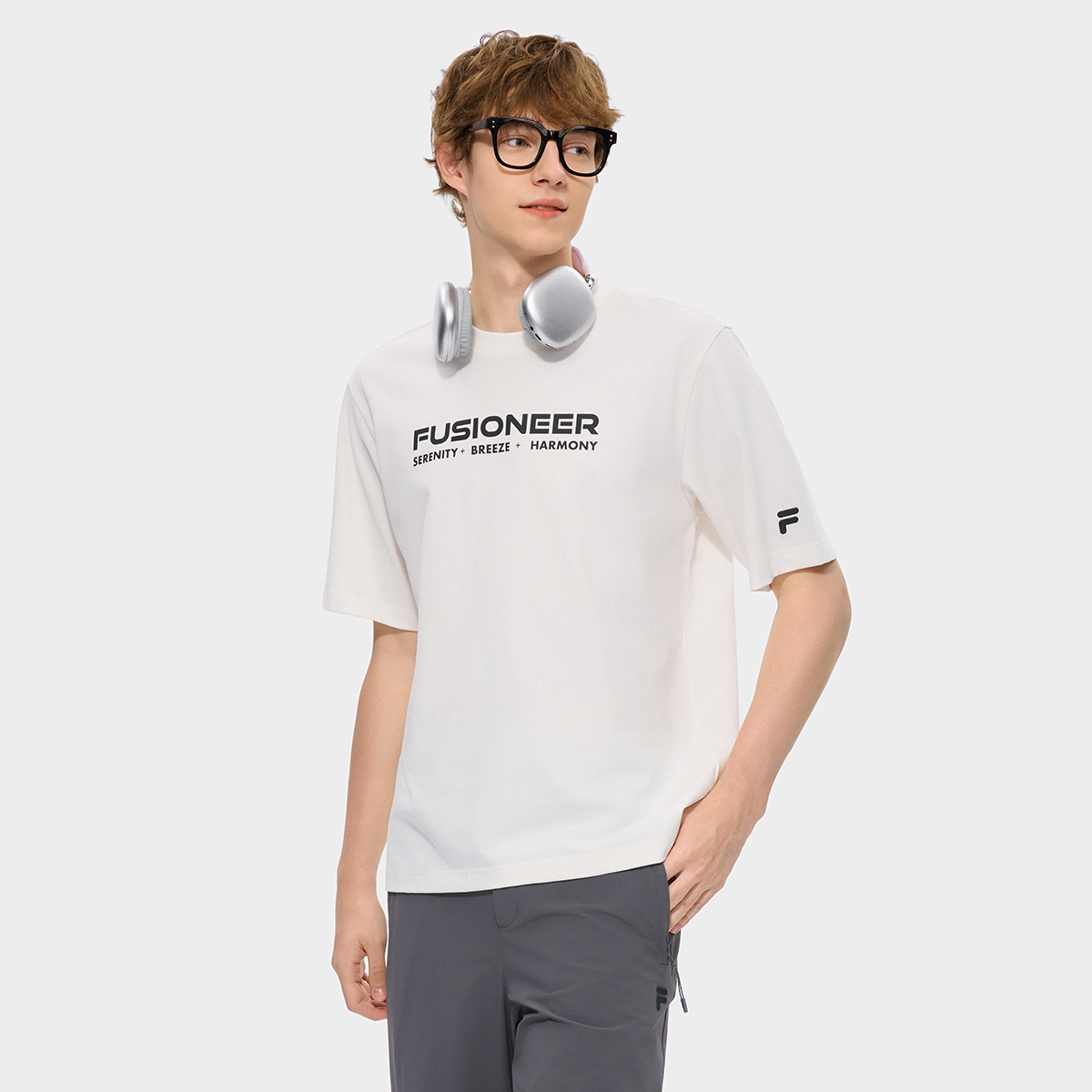 FILA FUSION INLINE Men Knitted Short Sleeve Top