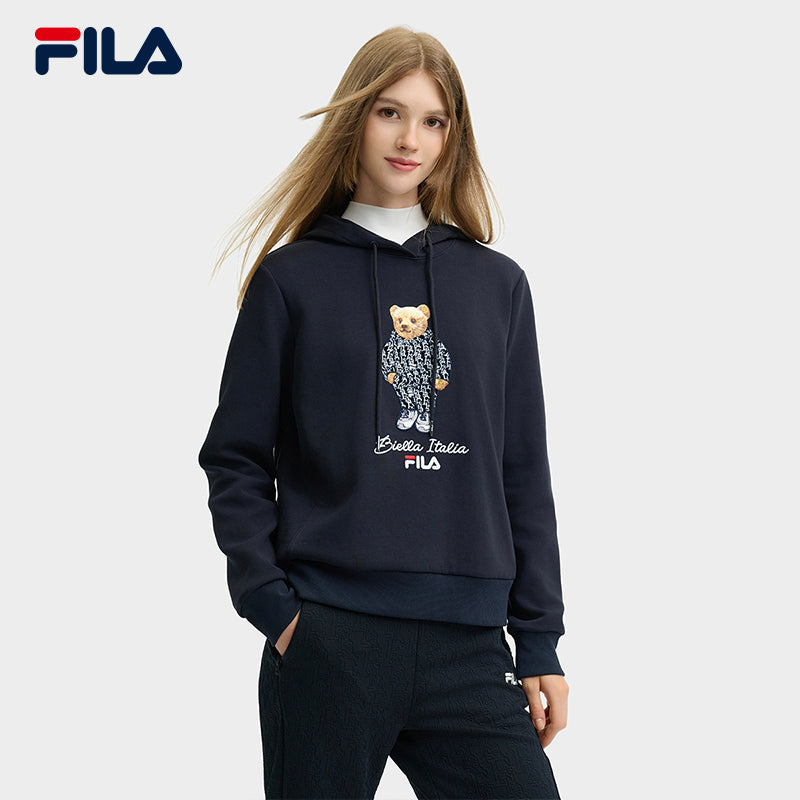 FILA - 今季 フィラ Fila チェックロゴ入りフーディ ネイビー L 4205edf833c546eda676fa347a8d74