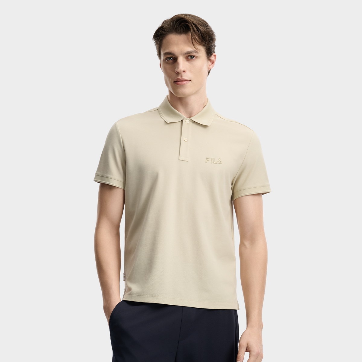 FILA MEN'S HERITAGE Knitted Short Sleeve Polo Shirt