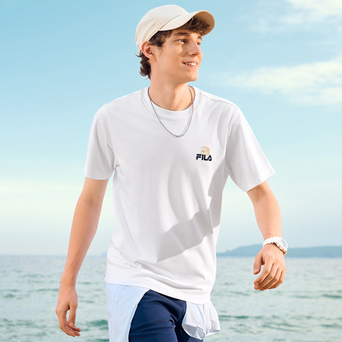 FILA FUSION CROSS OVER Unisex Knitted Short Sleeve Top