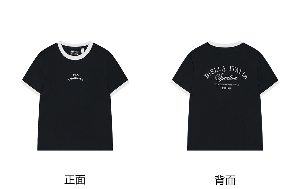 FILA CORE LIFESTYLE ORIGINALE DREAMS ON THE COURT Women Short Sleeves T-Shirt (Black / Pink / White)
