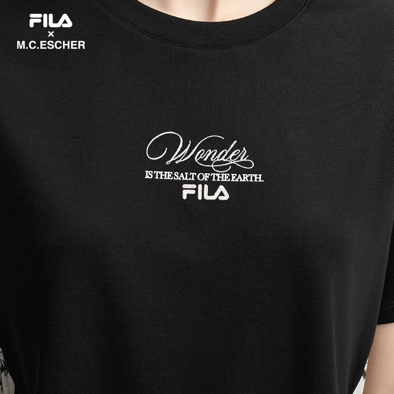 FILA CORE LIFESTYLE HERITAGE FILA X M.C.ESCHER Women Short Sleeve T-shirt (Black / White)