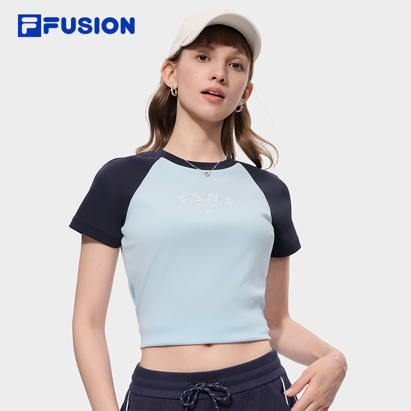 FILA FUSION INLINE Women Knitted Short Sleeve Top