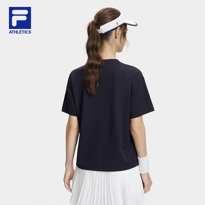 FILA CORE ATHLETICS TENNIS Women Short Sleeve T-shirt (Navy / White)
