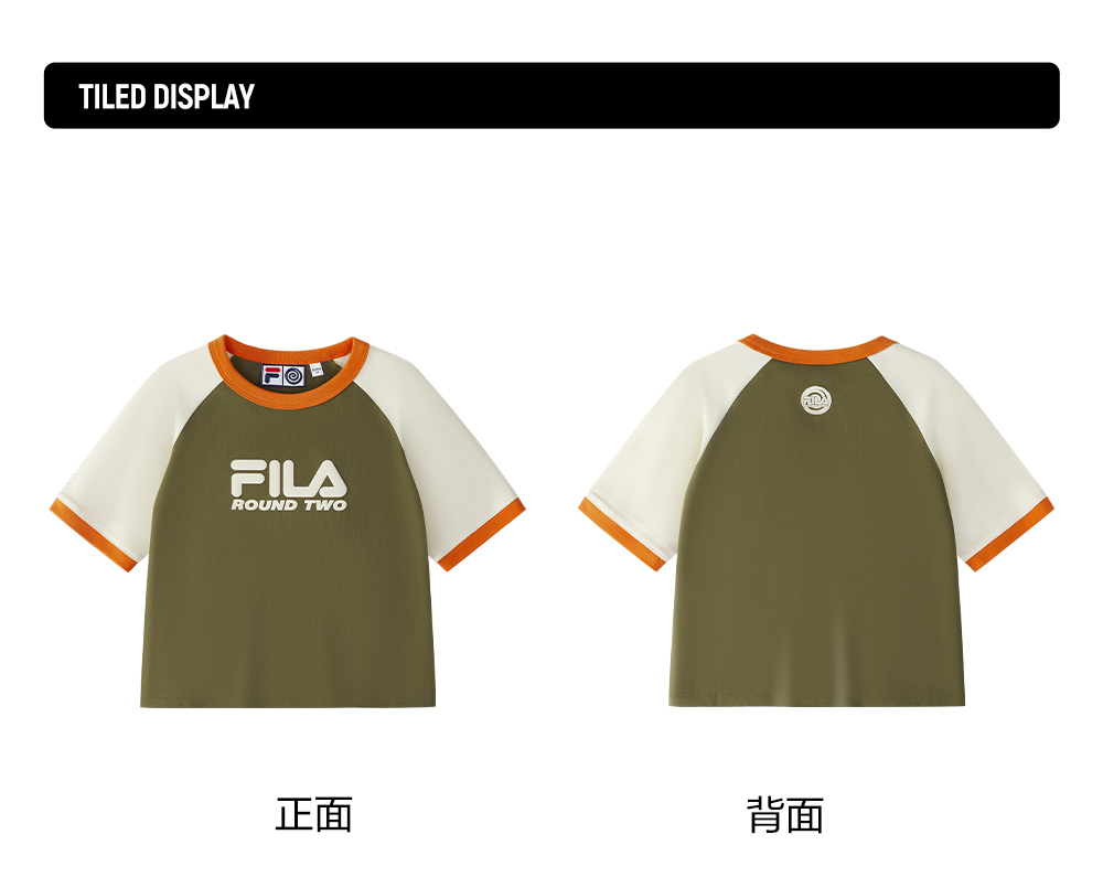 FILA FUSION CROSS OVER FUSION X ROUND TWO URBAN WAVE RIDER Women Short Sleeves T-Shirt (Green)