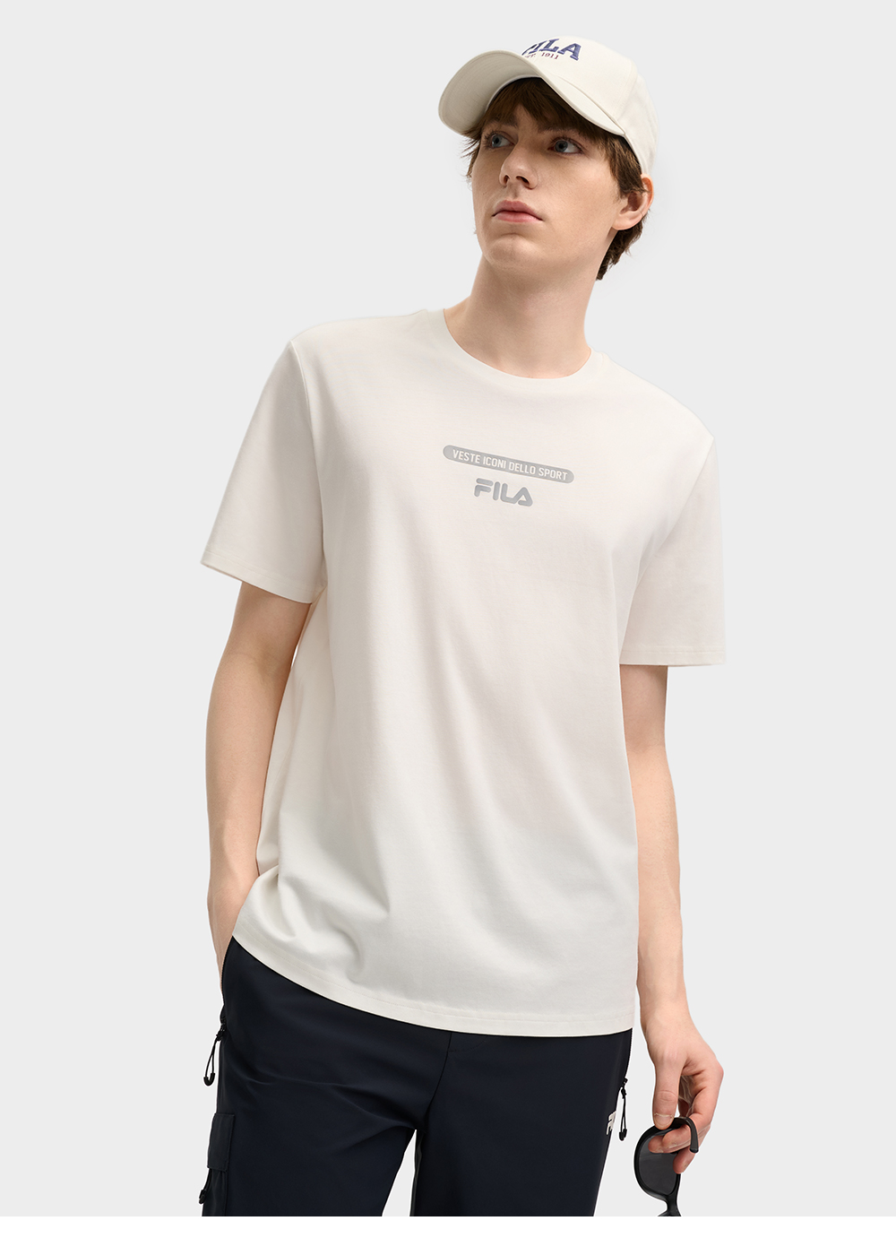 FILA CORE LIFESTYLE ORIGINALE VANGUARD EXPLORATION Men Short Sleeves T-Shirt (Black / Light Green / White)